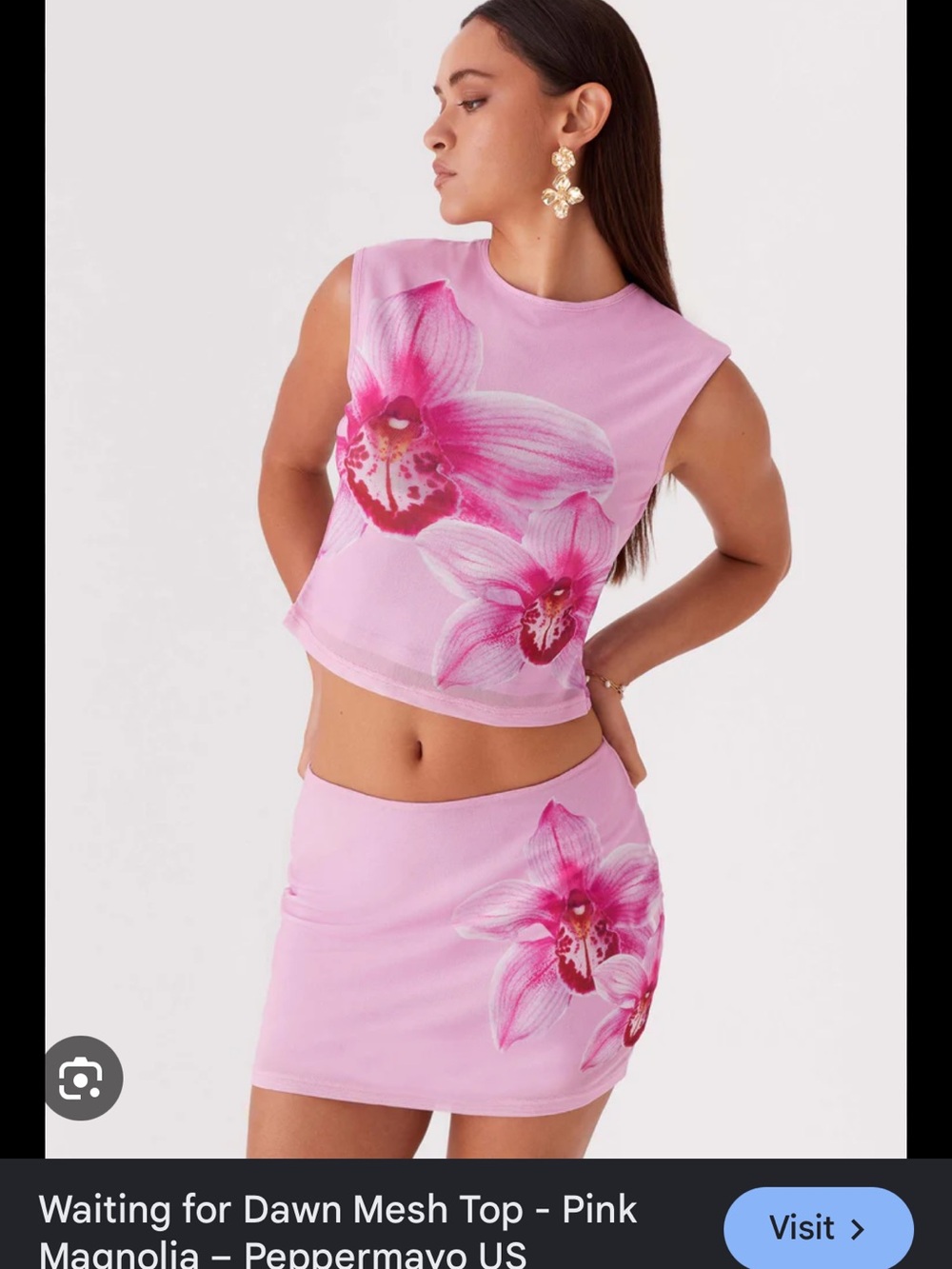 Peppermayo Pink Floral top/skirt set